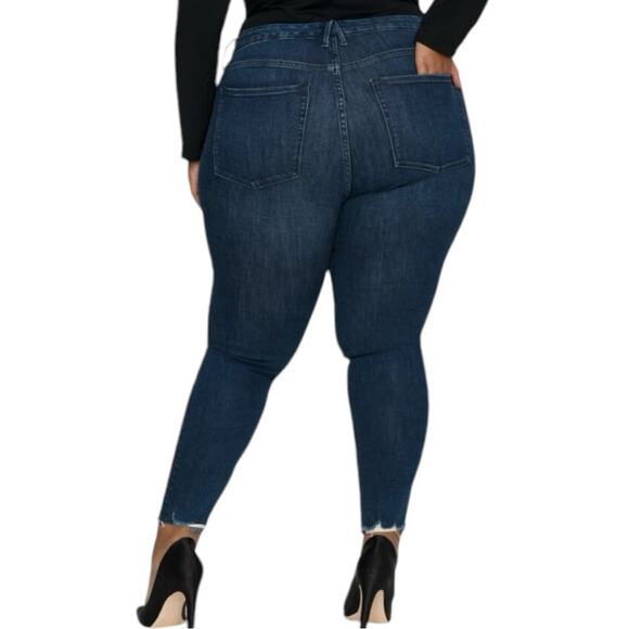 NWT Good American Good Legs Skinny Jeans w/ Raw Chewed Hem Size 16 Retail $99 - Picture 4 of 9